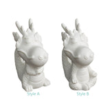 Maxbell Ceramic Dragon Figurine Crafts Dragon Sculpture for Bedroom Office Bookshelf Style A