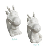 Maxbell Ceramic Dragon Figurine Crafts Dragon Sculpture for Bedroom Office Bookshelf Style A
