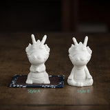 Maxbell Ceramic Dragon Figurine Crafts Dragon Sculpture for Bedroom Office Bookshelf Style A