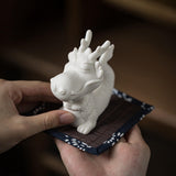 Maxbell Ceramic Dragon Figurine Crafts Dragon Sculpture for Bedroom Office Bookshelf Style A