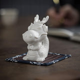 Maxbell Ceramic Dragon Figurine Crafts Dragon Sculpture for Bedroom Office Bookshelf Style A