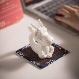 Maxbell Ceramic Dragon Figurine Crafts Dragon Sculpture for Bedroom Office Bookshelf Style A