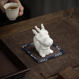 Maxbell Ceramic Dragon Figurine Crafts Dragon Sculpture for Bedroom Office Bookshelf Style A