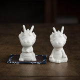 Maxbell Ceramic Dragon Figurine Crafts Dragon Sculpture for Bedroom Office Bookshelf Style B