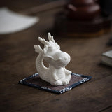 Maxbell Ceramic Dragon Figurine Crafts Dragon Sculpture for Bedroom Office Bookshelf Style B