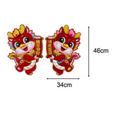Maxbell 2Pcs New Year Door Stickers Decorative Wall Mural for Office Holiday Bedroom