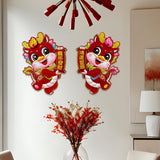 Maxbell 2Pcs New Year Door Stickers Decorative Wall Mural for Office Holiday Bedroom