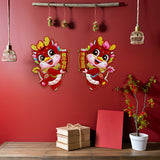 Maxbell 2Pcs New Year Door Stickers Decorative Wall Mural for Office Holiday Bedroom