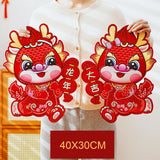 Maxbell 2x Chinese New Year Door Sticker for Spring Festivals Restaurant Living Room Style A