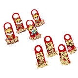 Maxbell 4 Pieces 2024 New Year Door Handle Decoration for Front Door Party Farmhouse Animals