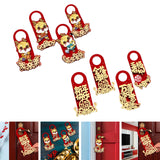 Maxbell 4 Pieces 2024 New Year Door Handle Decoration for Front Door Party Farmhouse Animals