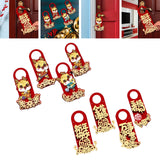 Maxbell 4 Pieces 2024 New Year Door Handle Decoration for Front Door Party Farmhouse Animals