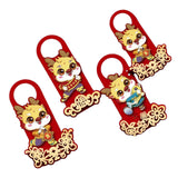Maxbell 4 Pieces 2024 New Year Door Handle Decoration for Front Door Party Farmhouse Animals