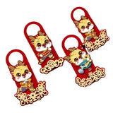Maxbell 4 Pieces 2024 New Year Door Handle Decoration for Front Door Party Farmhouse Animals