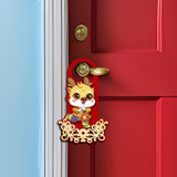 Maxbell 4 Pieces 2024 New Year Door Handle Decoration for Front Door Party Farmhouse Animals