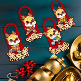 Maxbell 4 Pieces 2024 New Year Door Handle Decoration for Front Door Party Farmhouse Animals