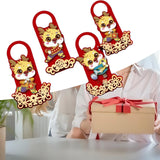Maxbell 4 Pieces 2024 New Year Door Handle Decoration for Front Door Party Farmhouse Animals