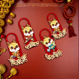 Maxbell 4 Pieces 2024 New Year Door Handle Decoration for Front Door Party Farmhouse Animals