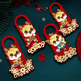 Maxbell 4 Pieces 2024 New Year Door Handle Decoration for Front Door Party Farmhouse Animals