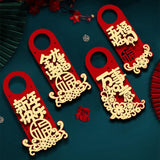 Maxbell 4 Pieces 2024 New Year Door Handle Decoration for Front Door Party Farmhouse Words