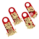Maxbell 4 Pieces 2024 New Year Door Handle Decoration for Front Door Party Farmhouse Words