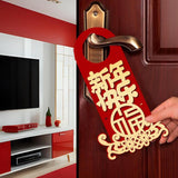 Maxbell 4 Pieces 2024 New Year Door Handle Decoration for Front Door Party Farmhouse Words