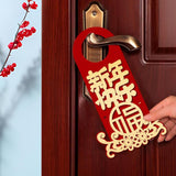 Maxbell 4 Pieces 2024 New Year Door Handle Decoration for Front Door Party Farmhouse Words