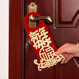 Maxbell 4 Pieces 2024 New Year Door Handle Decoration for Front Door Party Farmhouse Words