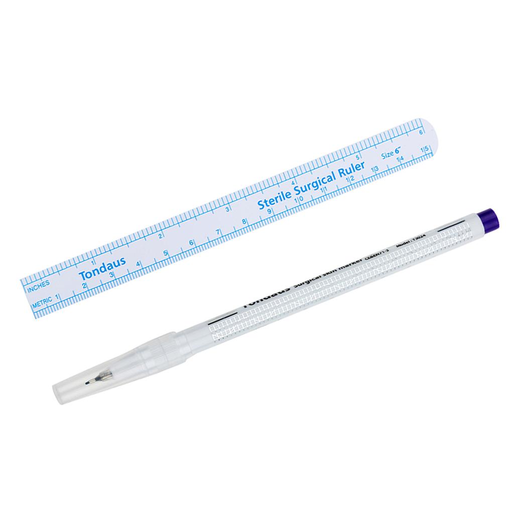 Surgical Skin Marker Stencil Pen Tattoo Measure Ruler Set Tool Disposable