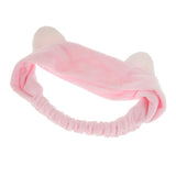 Cat Ear Make Up Face Washing Shower Mask Hairband Snood Headband Pink