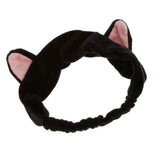 Cat Ear Make Up Face Washing Shower Mask Hairband Snood Headband Black