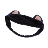 Cat Ear Make Up Face Washing Shower Mask Hairband Snood Headband Navy blue