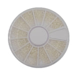 1200pcs Wheel Nail Art Tip Half Pearls 3D Rhinestone Decor Manicure Slice