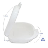 Tooth Orthodontic Retainer Denture Storage Case Mouthguard Box Tray White