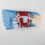 1 Pair Cotton Stripes Five Finger Toe Sock Invisible Shoe Liner Socks Blue