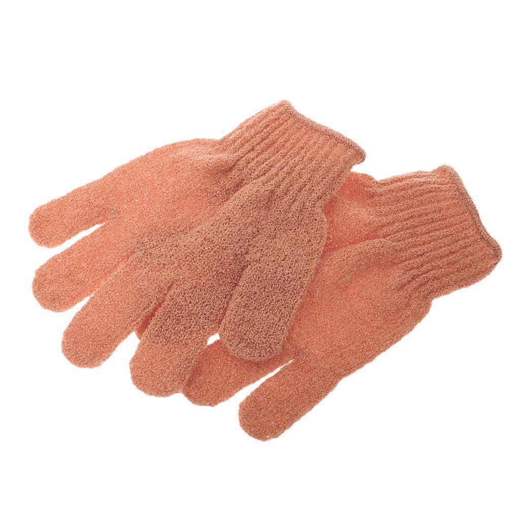 Maxbell 1 Pair Stretchable Exfoliating Bath Glove Shower Skin Care Scrubber Massage Skin Cleansing Gloves Orange - Aladdin Shoppers