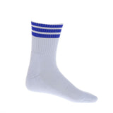 Stripe Sports Running Football Soccer Elasticity Short Socks White Blue
