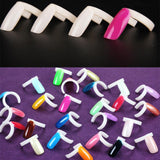 Maxbell 50PCS Ring Natural Color False Nail Art Tools Polish Display Practice Tips