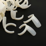 Maxbell 50PCS Ring Natural Color False Nail Art Tools Polish Display Practice Tips
