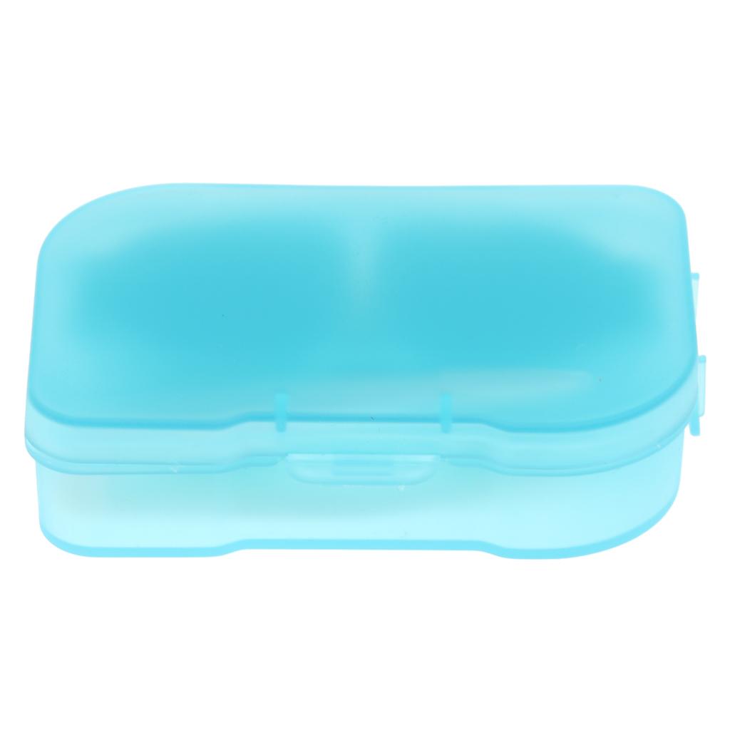 Set Of PVC Stylish Compact Lens Tweezers + The Stick with Sucker + Contact Lens Case + Lens Solution Bottle Travel Accessory Blue 6.5 x 4 cm