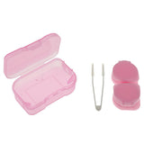 Set Of PVC Lens Tweezers + The Stick with Sucker + Contact Lens Case + Lens Solution Bottle 6.5 x 4 cm Pink