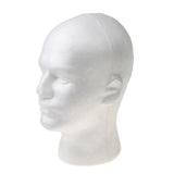 Maxbell Male Foam Mannequin Head Wigs Hats Headphone Display Model Stand White