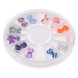 24pcs/Set 3D Nail Art Rhinestones Colorful Bowknot Glitters Tips Decoration Manicure Wheel