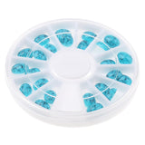 3D Nail Art DIY Glitter Decoration Stickers Oval Diamond Shaped Blue