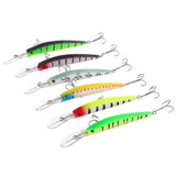 Maxbell 6pcs Multicolor Plastic Fishing Lure Crankbaits Hooks Baits Tackle