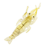 Maxbell 5Pcs Soft Plastic Simulation Prawn Shrimp Saltwater Fishing Lures Hook Artificial Bait Tackle