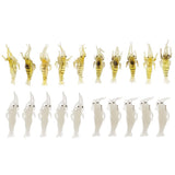 Maxbell 5Pcs Soft Plastic Simulation Prawn Shrimp Saltwater Fishing Lures Hook Artificial Bait Tackle