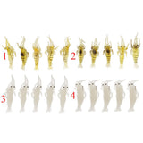 Maxbell 5Pcs Soft Plastic Simulation Prawn Shrimp Saltwater Fishing Lures Hook Artificial Bait Tackle