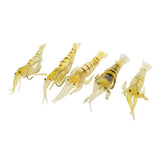 Maxbell 5Pcs Soft Plastic Simulation Prawn Shrimp Saltwater Fishing Lures Hook Artificial Bait Tackle