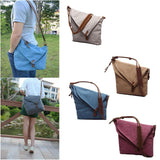 Casual Canvas Crossbody Messenger Shouder Handbag Tote Weekender Bag Blue